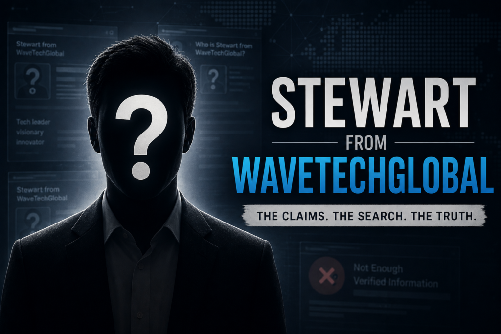 Stewart from WaveTechGlobal fact check showing an unidentified person with a question mark